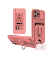 iPhone 12 Pro Max Kılıf Zuma Kartvizitli Yüzüklü Silikon - Pembe