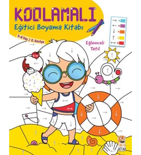 Kodlamalı Eğitici Boyama Kitabı - Eğlenceli Tatil