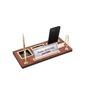 Ahşap Modern Masa İsimlik Ofis Dekoru (Boş)