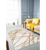 Yeşil Sarı Tarçın Spor Kaymaz Tabanlı Dekoratif Halı NT009 - 100 x 160 cm