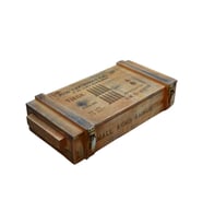 Dekoratif Cephane Kutusu Ammo Box El Yapımı Dekoratif Çok Amaçlı Kutu 40cmx20cm Taban Genişliği 9cm Yükseklik (Kahverengi)