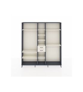 Arges Gardrop 10 Raflı 2 Çekmeceli 3 Askılı 220x30x243 Antrasit-Aytaşı