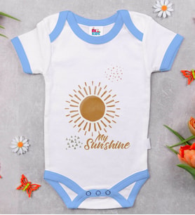 BK Kids My Sunshine Tasarımlı Mavi Bebek Body Zıbın-1