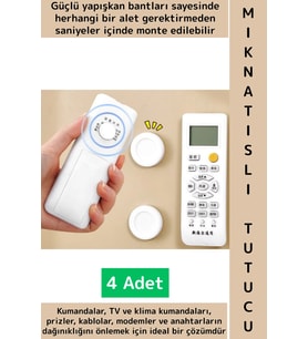 Kendinden Yapışkanlı Ev Ofis Kumanda Telefon Model Küçük Eşya Çok Amaçlı Mıknatıslı Tutucu 4 Adet