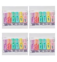 Mini Renkli Duygu İfadeli Fosforlu Kalem 4 Paket/24 Adet Okul Öncesi Kalem