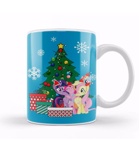My Little Pony Around The Christmas Tree Kupa Bardak Porselen