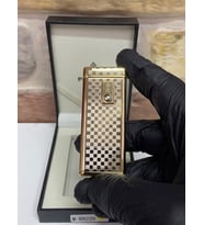 Promise Marka Sarı Gold Renk Pilli Model Kare Kare Desenli Çakmak