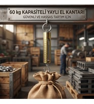 Büyük Yaylı Demir El Kantarı - 60 KG Kapasiteli - Mekanik El Terazisi