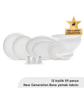 Karaca Red Carpet Collection Streamline Sunset Porselen 59 Parça 12 Kişilik Yemek Takımı Gold