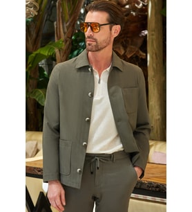 Yeşil Berberi Yaka Slim Fit Esnek Mont 1007260154