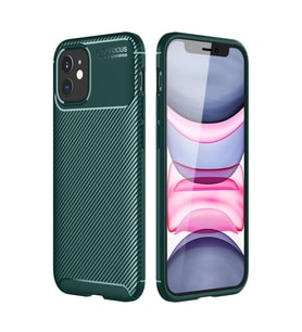 Apple İphone 12 Mini Kılıf Auto Focus Karbon Kapak - Yeşil