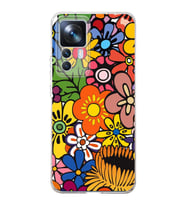 PrintiFy Xiaomi Mi 12T ile Uyumlu 1mm Slim Fit Retro Colors 2 Baskılı Şeffaf  Kılıf