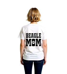 Kadın Beagle Mama Paw Baskılı Kısa Kollu Tişört %100 Pamuk Rahat Kesim Köpek Sevgisi Günlük Modern