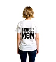 Kadın Beagle Mama Paw Baskılı Kısa Kollu Tişört %100 Pamuk Rahat Kesim Köpek Sevgisi Günlük Modern