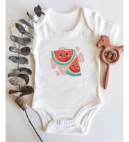 Karpuz Desenli Kısa Kol Organik Bebek Body
