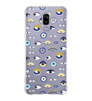 PrintiFy Samsung Galaxy A6 (2018) Uyumlu Nazar Boncuğu 2 Baskılı Şeffaf Köşe Korumalı Antişok Kılıf