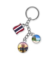 Tayland Üçlü Epoksi Metal Çift Taraflı Damla Anahtarlık Thailand (Çok Renkli)