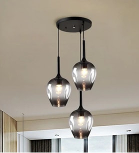 3Lü Yuvarlak Siyah Gold Modern Sarkıt Genç Odası Yatak odası Retro Salon Avize 3223-W83-2B-VY (Füme-Siyah)