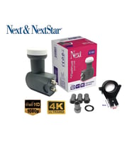 Next 4'Lü Dört Çıkışlı Lnb 4K Full Hd+Lnb Kelepçesi+4 Adet Contalı Konnektör
