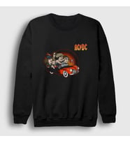Presmono Unisex Siyah Classic Car AC/DC Sweatshirt 6201tt
