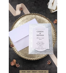 Düğün Nişan Nikah Kına Davetiyesi 929 Baskı Dahil
