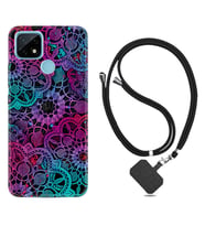 Realme C11 C21 C21Y C25Y C11 2021 Kılıf Boyun Askılı Silikon Colurful Mandala 1667