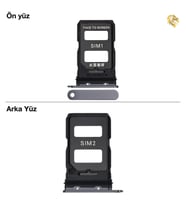 Xiaomi Mi 14 Uyumlu Sim İç Yuvası Çiftli Siyah Sim Kart Tepsisi Sim Kızağı Sim Çekmecesi Sim Tray