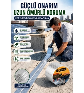 Su Geçirmez Sızdırmaz Tamir Bandı Güçlü Yapışkanlı 72 MM 2 Metre