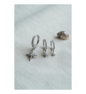 Mey İthalat® Gümüş Renk Kutup Yıldız Model 3 lü Küpe Seti