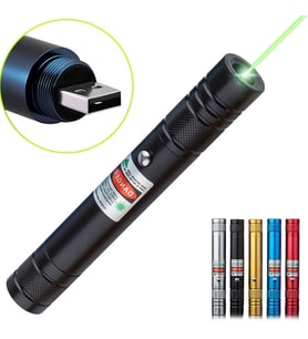 Fithome 100mw Desen Başlıklı Usb Şarjlı Yeşil Lazer Pointer