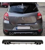 Renault Clio 3 HB Gri Difüzör Çiftli Yuvarlak Egzoz Görünümlü D Tip Difizör