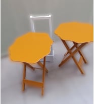 Zigon Çanta 90076 Sehpa Yonca Model 2 li Tk Ahşap MDF Hardal Renk Uyum El Yapım
