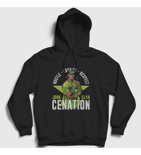 Presmono Unisex Siyah Cenation V2 Güreş Wwe John Cena Kapüşonlu Sweatshirt 496487tt