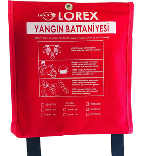 LR-FB1515C Çantalı Yangın Battaniyesi - 150cm x 150cm