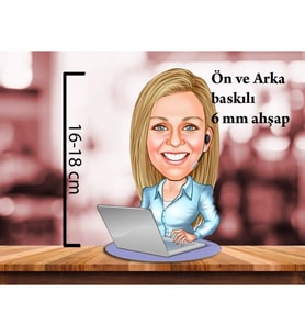 ATEŞ ANIT Karikatür bayan biblo-255