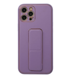 Newface Apple iPhone 12 Pro Kılıf Coco Deri Standlı Kapak - Lila