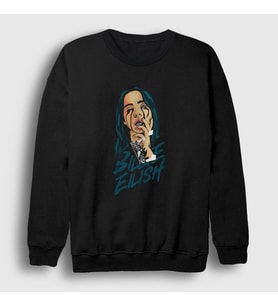 Presmono Unisex Siyah Over Billie Eilish Sweatshirt 154561tt