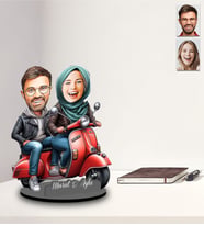 Kişiye Özel Sevgili Tasarımlı Karikatür İki Katmanlı Ahşap Biblo Model-49