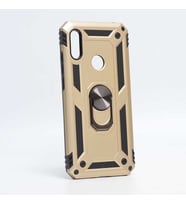 Huawei Y6S 2019 Kılıf Metal For Car Yüzüklü Standlı Military Ring Serisi (Altın)