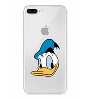 Apple iPhone 7 Plus Uyumlu Kamera Korumalı Tıpalı Kapak Donald Duck TasarımlıŞeffaf Kılıf
