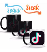 Tik Tok Logo Sihirli Kupa Bardak Porselen