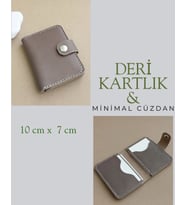 Hakiki Deri Minimal Avuçiçi Sade Tasarım Erkek Cüzdan Kartlık DRC-23