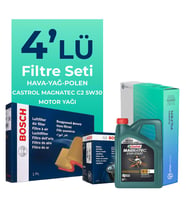 BOSCH Citroen C1 1.4 Dizel Filtre Bakım Seti Castrol Motor Yağlı (2005-2010) 4 Lü