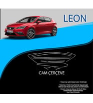 Seat Leon Uyumlu Krom Cam Çerçevesi Paslanmaz Çelik 12 Parça (Karışık)