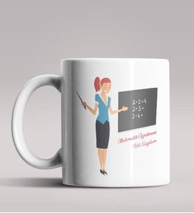 Kişiye Özel Matematik Öğretmeni Tasarımlı Beyaz Renk Kupa 3