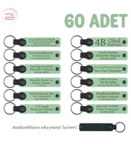 Açık Yeşil, Geleneksel Etkinlikler İçin Özel İsim & Mesaj Yazılı 60' lı Set, Mükemmel Anı Anahtarlık