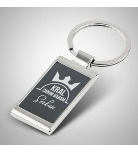 Kişiye Özel Kral Babam Metal Anahtarlık