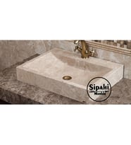 Sipahi Marble Light Emperador Dikdörtgen Lavabo - Batarya Çıkışlı