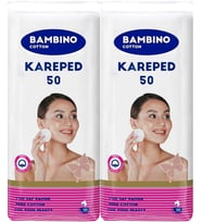 Bambino Cotton Kare Makyaj ve Bebek Temizleme Pamuğu 100 Adet (Kare En-Boy 7CM) (2PK*50)