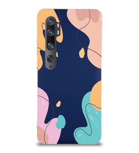 PrintiFy Xiaomi Mi Note 10 Pro Uyumlu Lansman Kılıf Karışık Renkler Tasarımlı İçi Kadife Kapak (Lacivert)